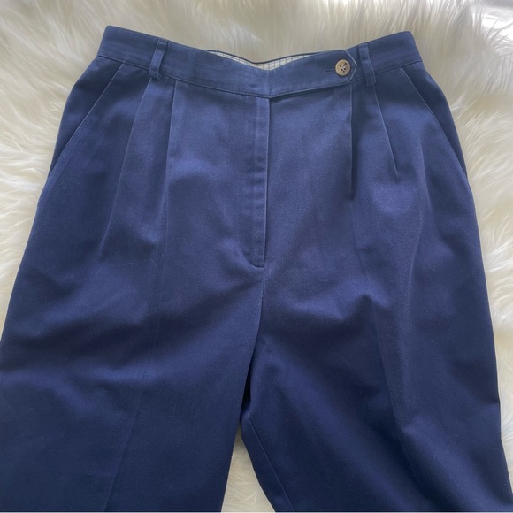 Vtg Talbots David Brooks Casual Slacks / Trousers High Waisted Pleated Blue 10 - Picture 3 of 16